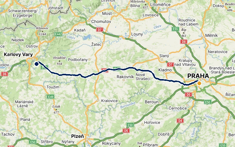 letiště Karlovy Vary → Praha