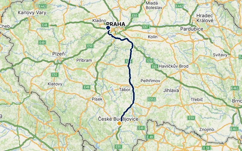 letiště Praha → České Budějovice