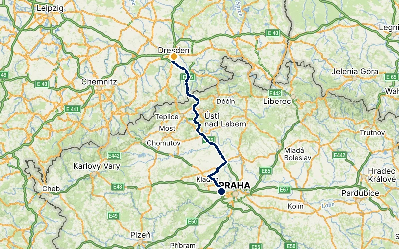 letiště Praha → Drážďany