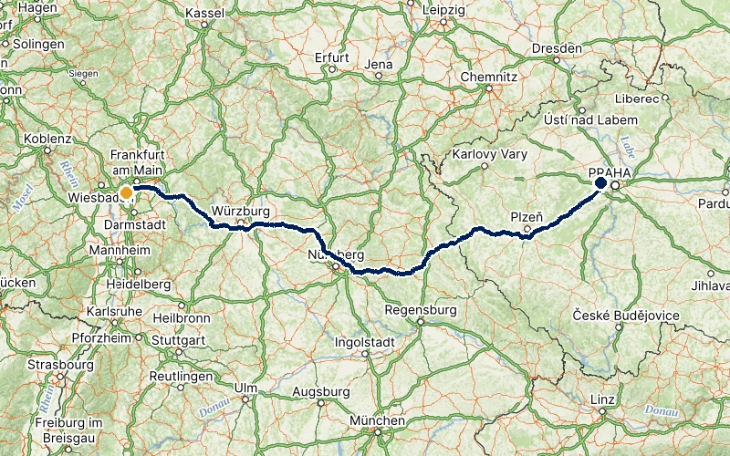 letiště Praha → Frankfurt