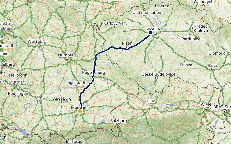 letiště Praha → Mnichov