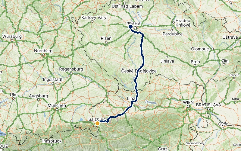 letiště Praha → Salcburk